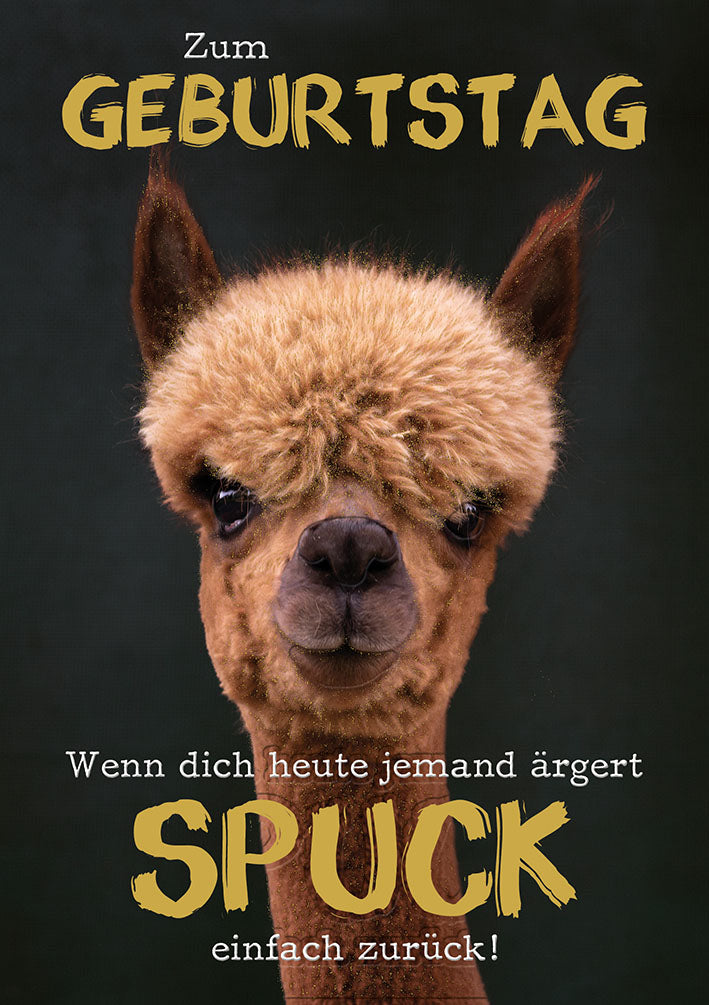 Bubikopf Geburtstagskarte „Spuck“
