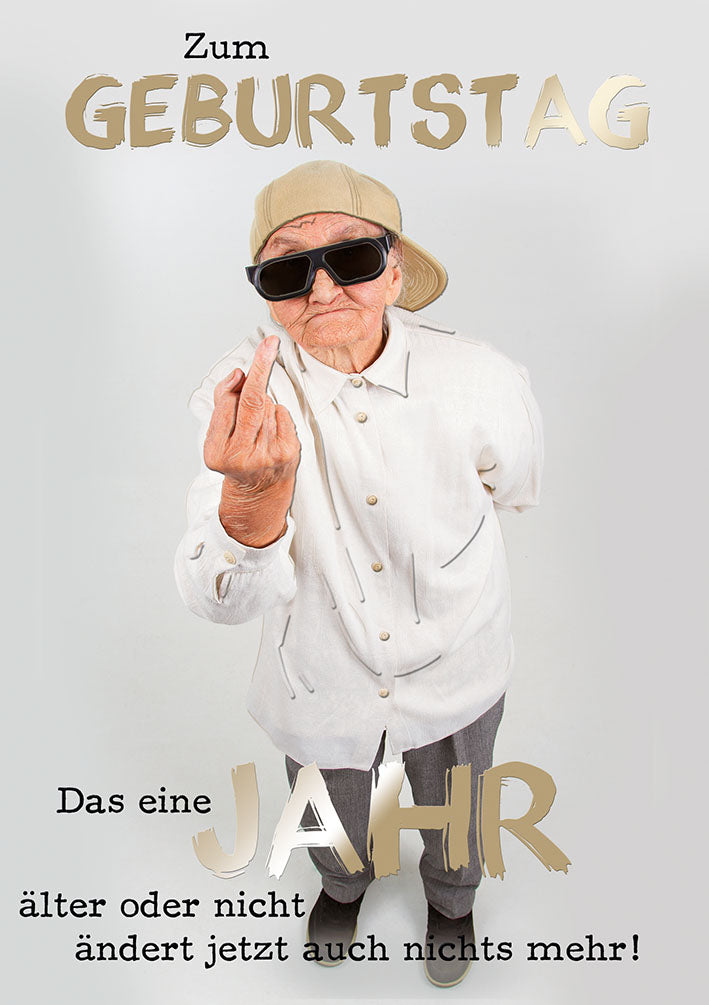 Bubikopf Geburtstagskarte „Das eine Jahr“