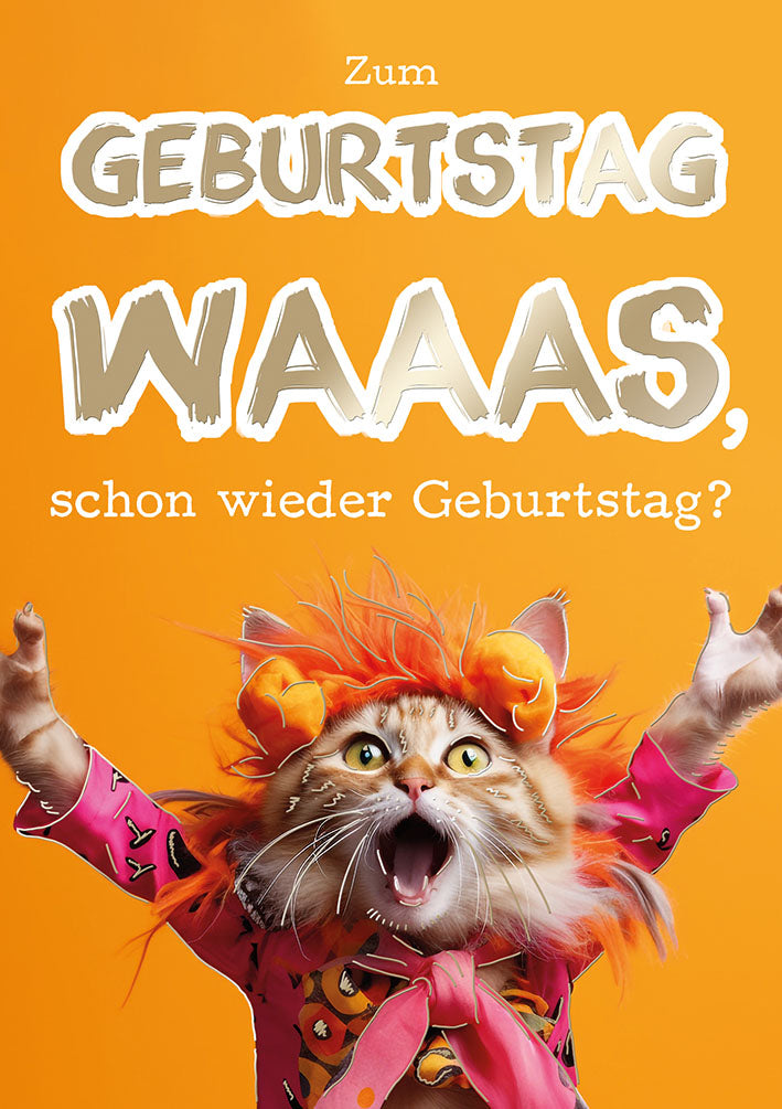 Bubikopf Geburtstagskarte „Waaas“