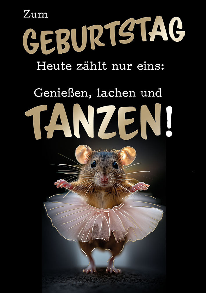 Bubikopf Geburtstagskarte „Tanzen“