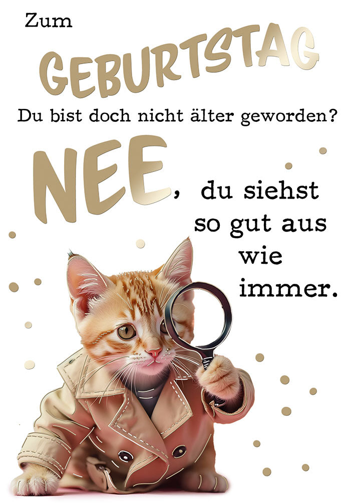 Bubikopf Geburtstagskarte „Nee“