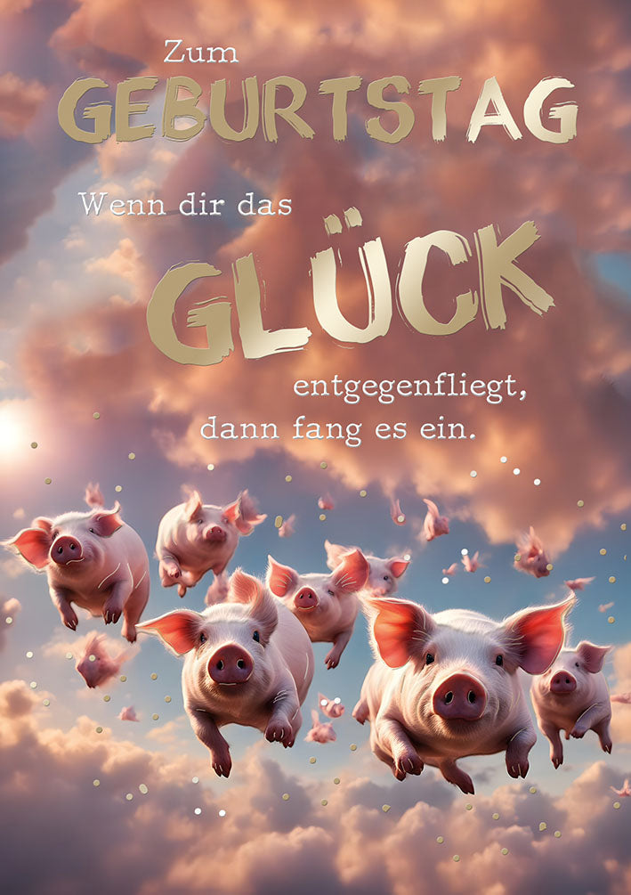 Bubikopf Geburtstagskarte „Glück“