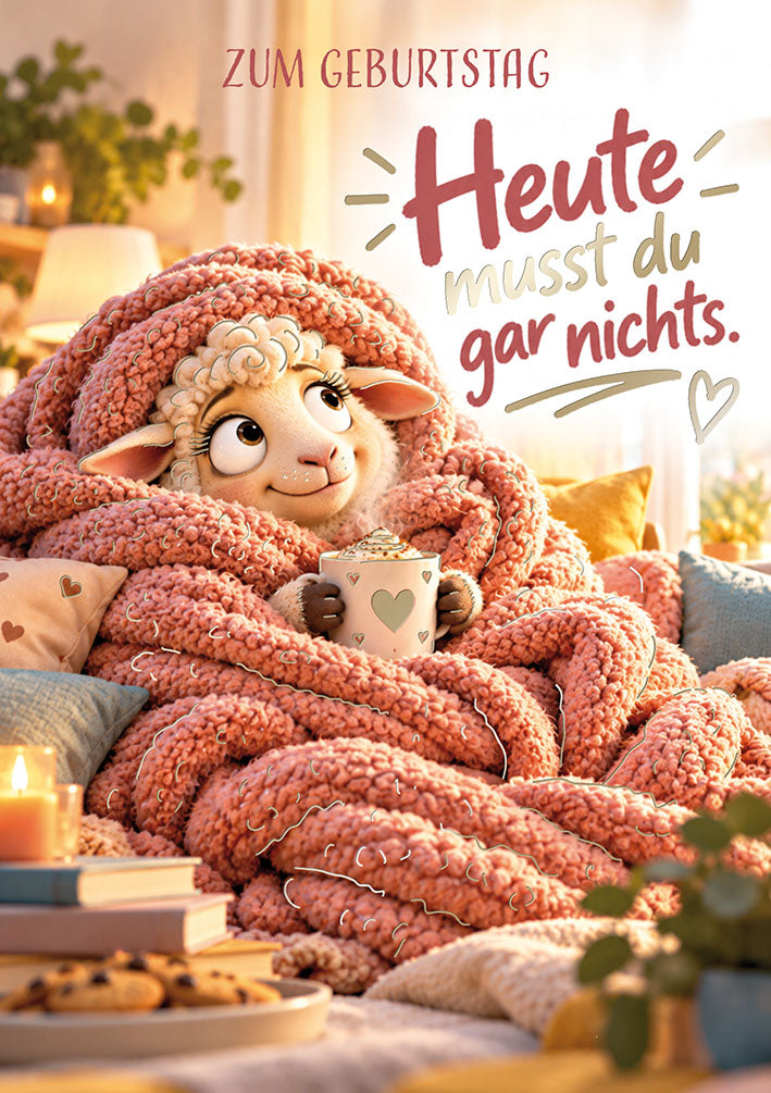 Loonycard Geburtstagskarte „Kuscheliges Schaf“