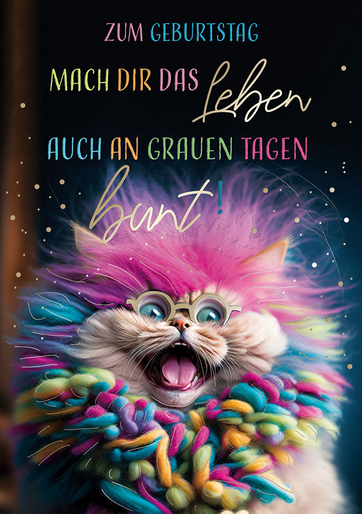 Loonycard Geburtstagskarte „Mach dir das Leben bunt“