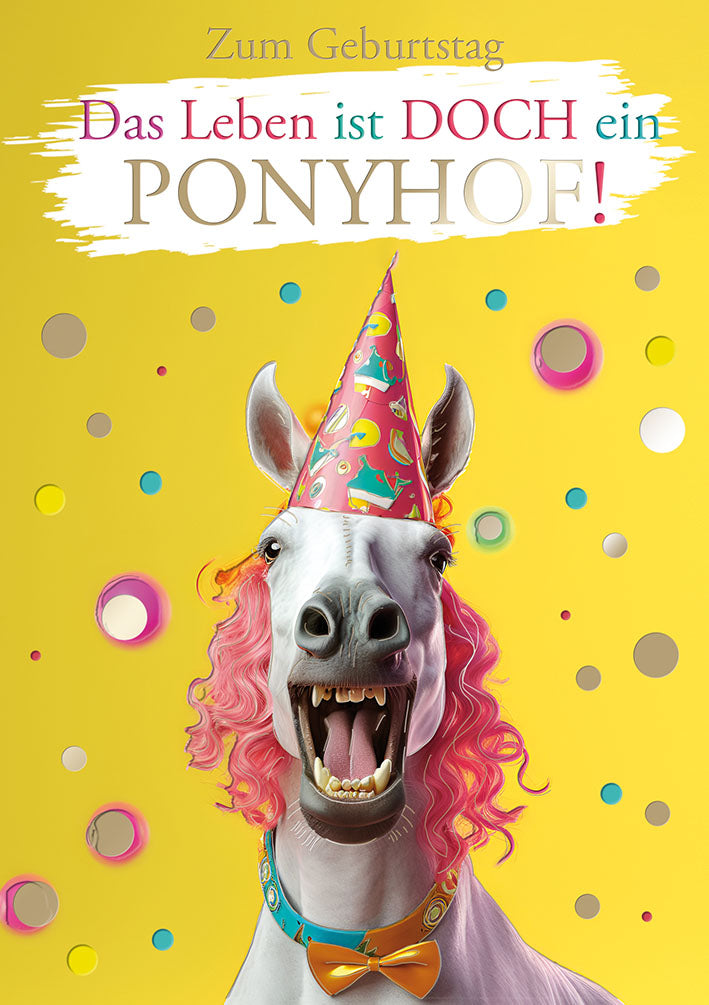 Loonycard Geburtstagskarte „Ponyhof“