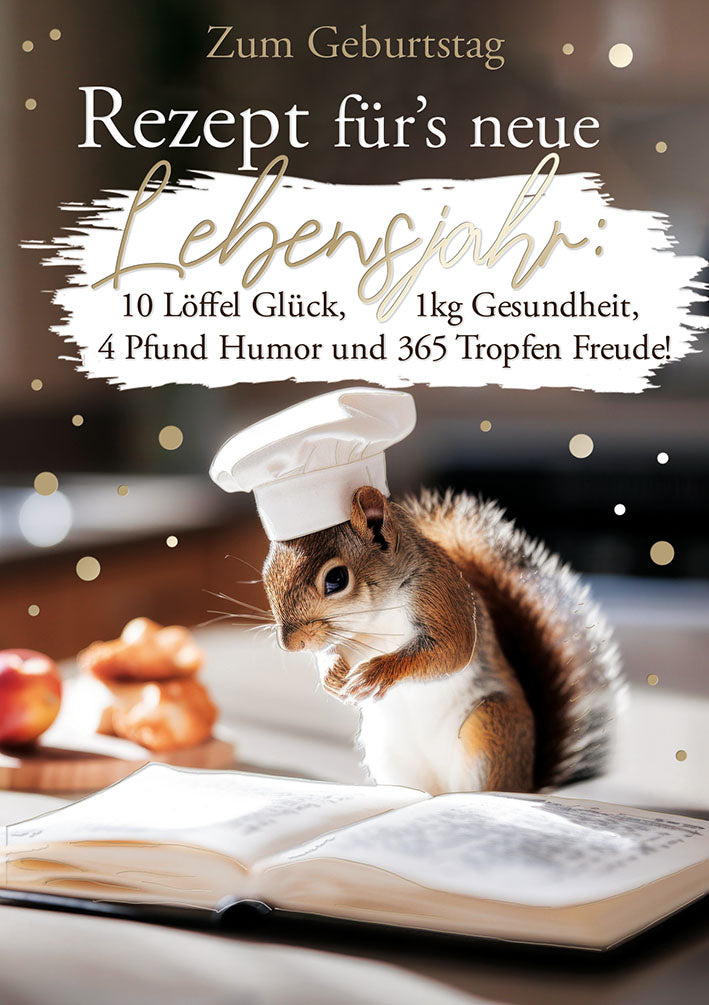 Loonycard Geburtstagskarte „Rezept fürs neue Lebensjahr“