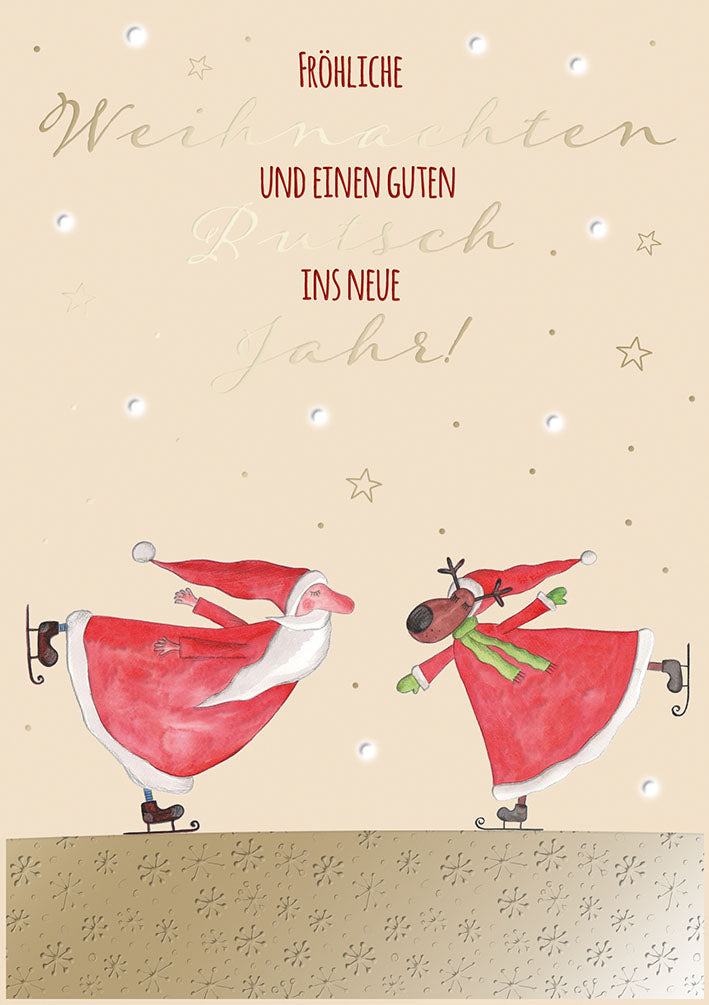 Weihnachtskarte „Schlittschuh-Wichtel“