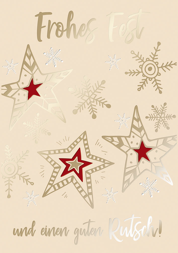 Weihnachtskarte „Goldene Sterne“