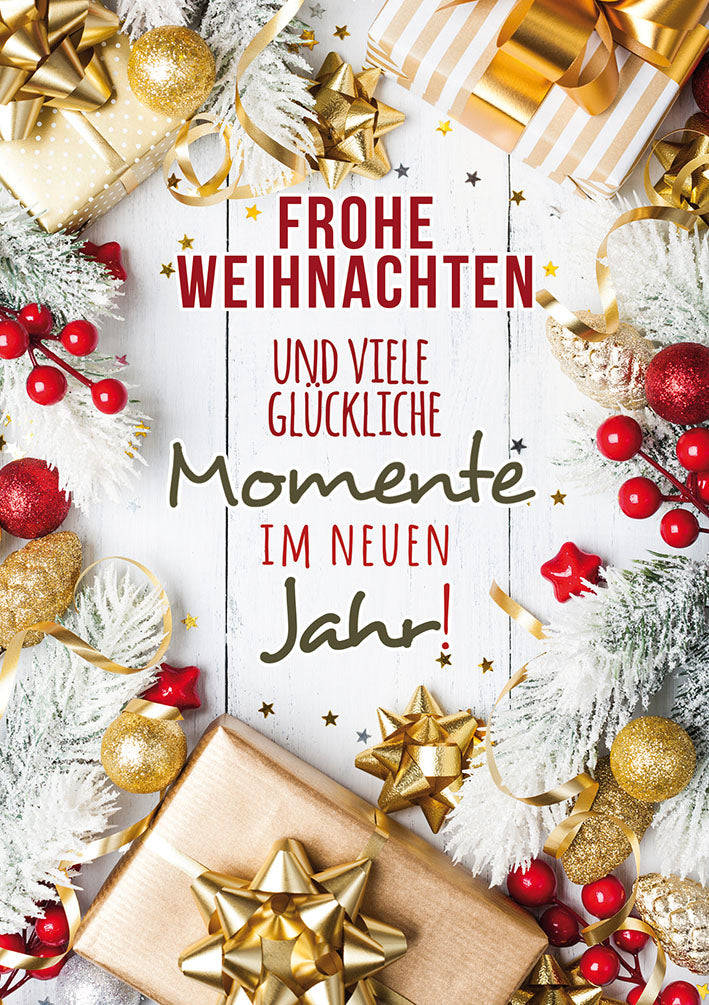 Weihnachtskarte „Goldene Geschenke“