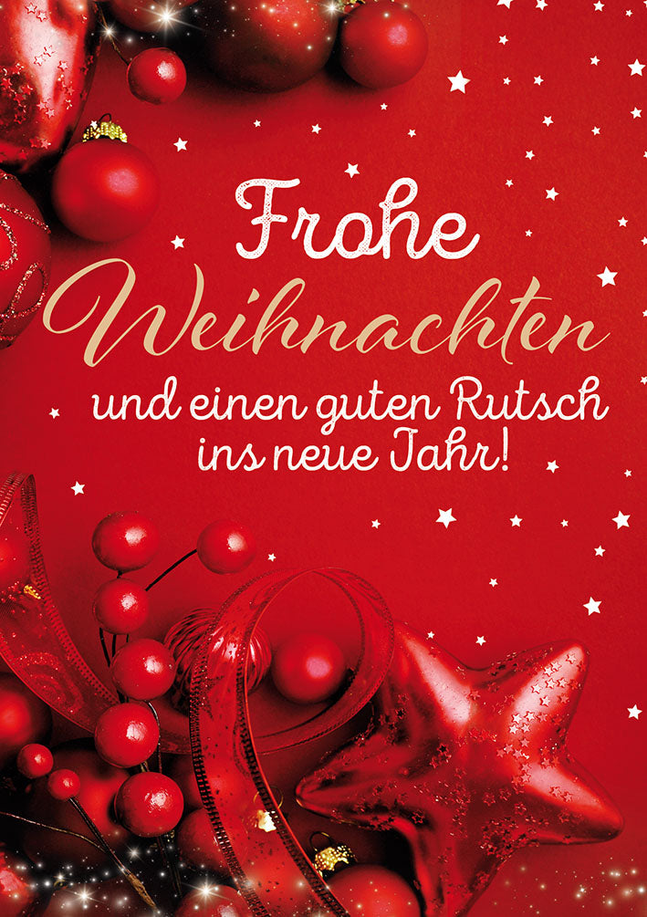 Weihnachtskarte „Rote Kugeln“