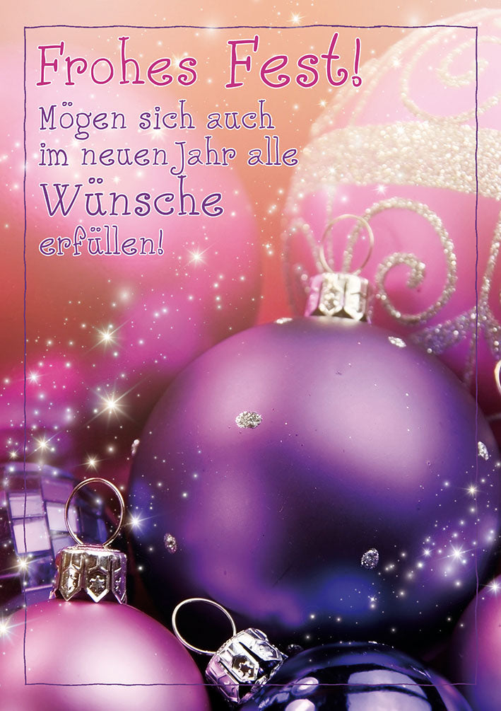 Weihnachtskarte „Pinke Kugeln“