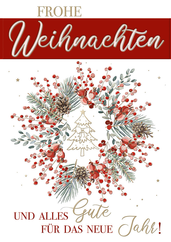 Weihnachtskarte „Beerenkranz“
