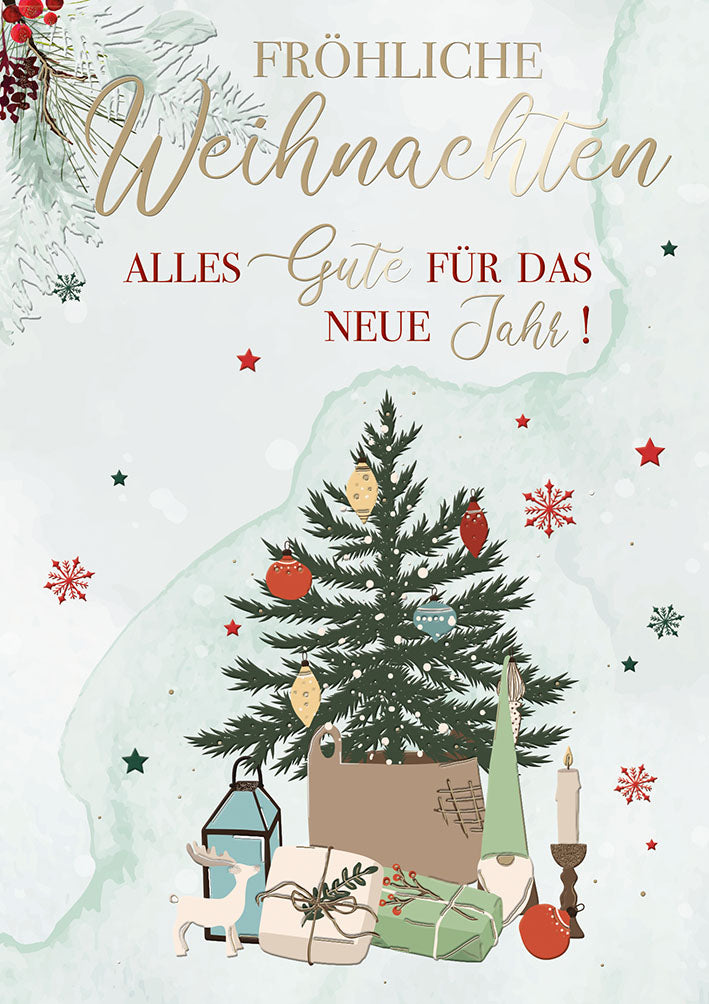 Weihnachtskarte „Tannenbaum mit Geschenken“