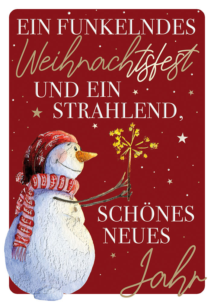 Weihnachtskarte „Schneemann mit Mütze“