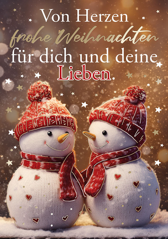 Weihnachtskarte „Schneemann-Paar“