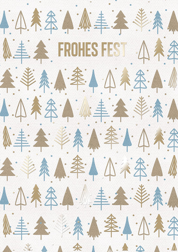 Weihnachtskarte „Frohes Fest Tannen“