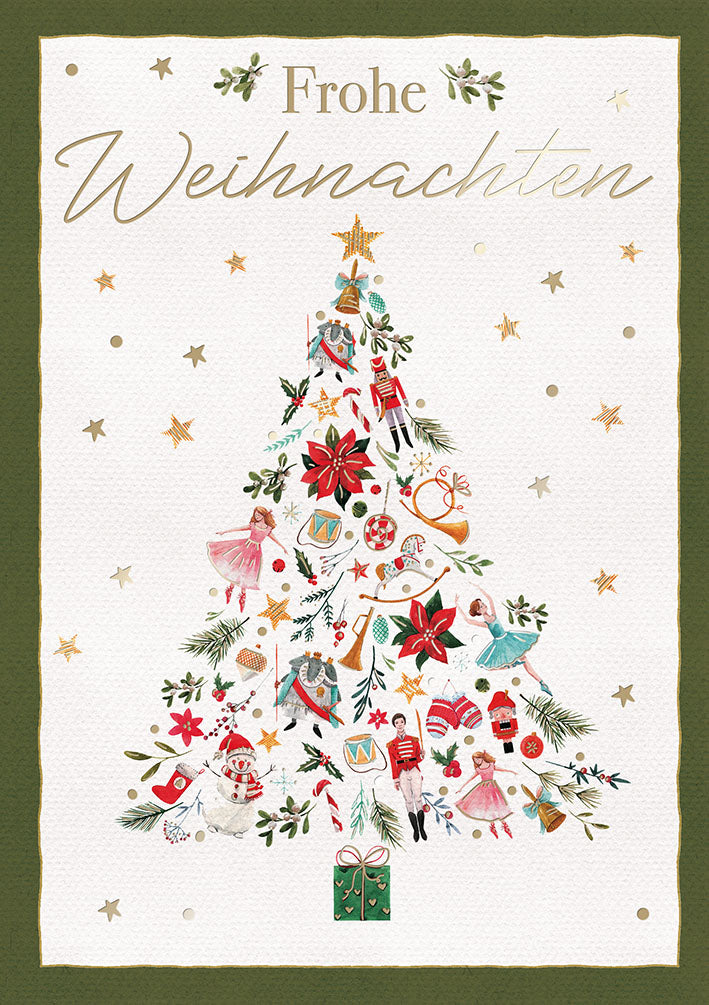 Weihnachtskarte „Weihnachtsbaum aus Figuren“
