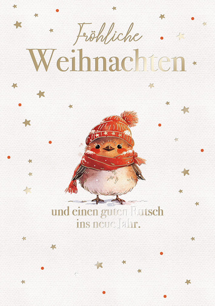Weihnachtskarte „Rotkehlchen“
