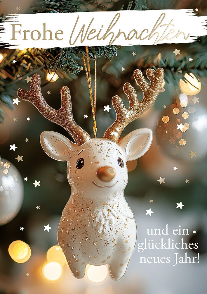 Weihnachtskarte „Rentier-Anhänger“