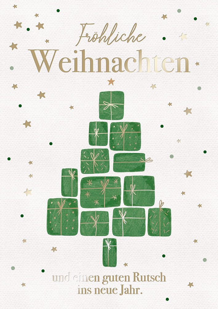 Weihnachtskarte „Geschenke-Tannenbaum“