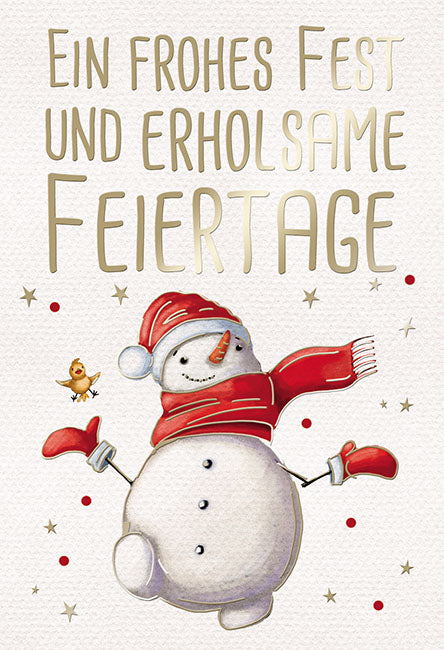 Weihnachts-Minikarte „Schneemann – Ein frohes Fest“