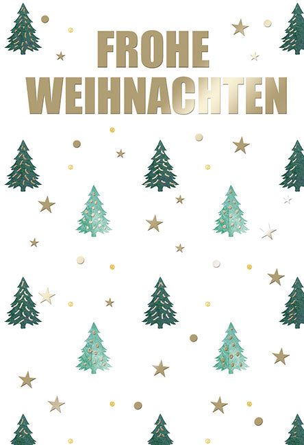 Weihnachts-Minikarte „Tannenbäume – Frohe Weihnachten“