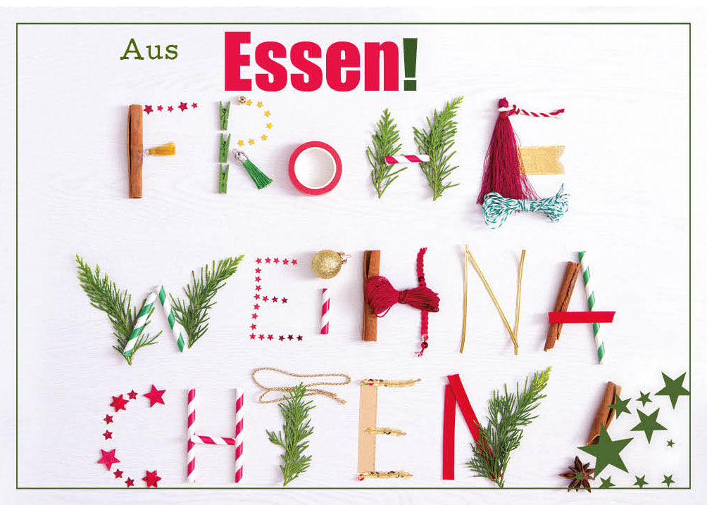Grüße-aus-Karte Weihnachten „Frohe Weihnachten aus Tannenzweigen“