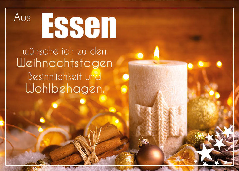 Grüße-aus-Karte Weihnachten „Kerze mit Zimt – Besinnlichkeit und Wohlbehagen“