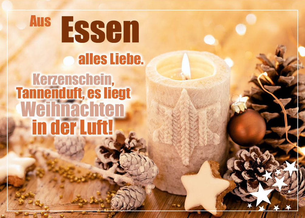 Grüße-aus-Karte Weihnachten „Kerzenschein und Tannenduft“