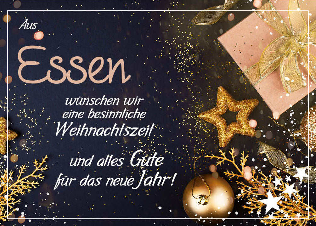 Grüße-aus-Karte Weihnachten „Goldener Stern – Besinnliche Weihnachtszeit“