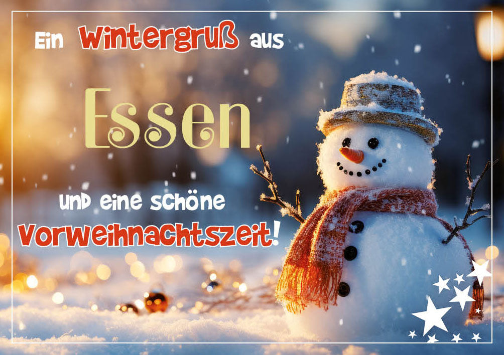Grüße-aus-Karte Weihnachten „Schneemann – Ein Wintergruß“