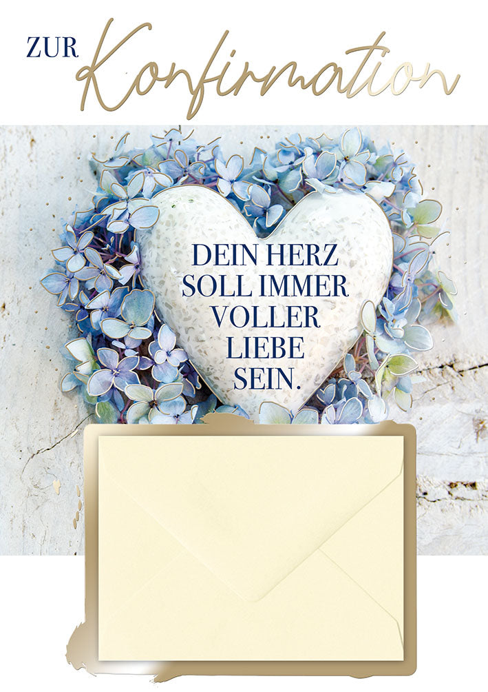 Geldkarte zur Konfirmation „Herz in Hortensien“