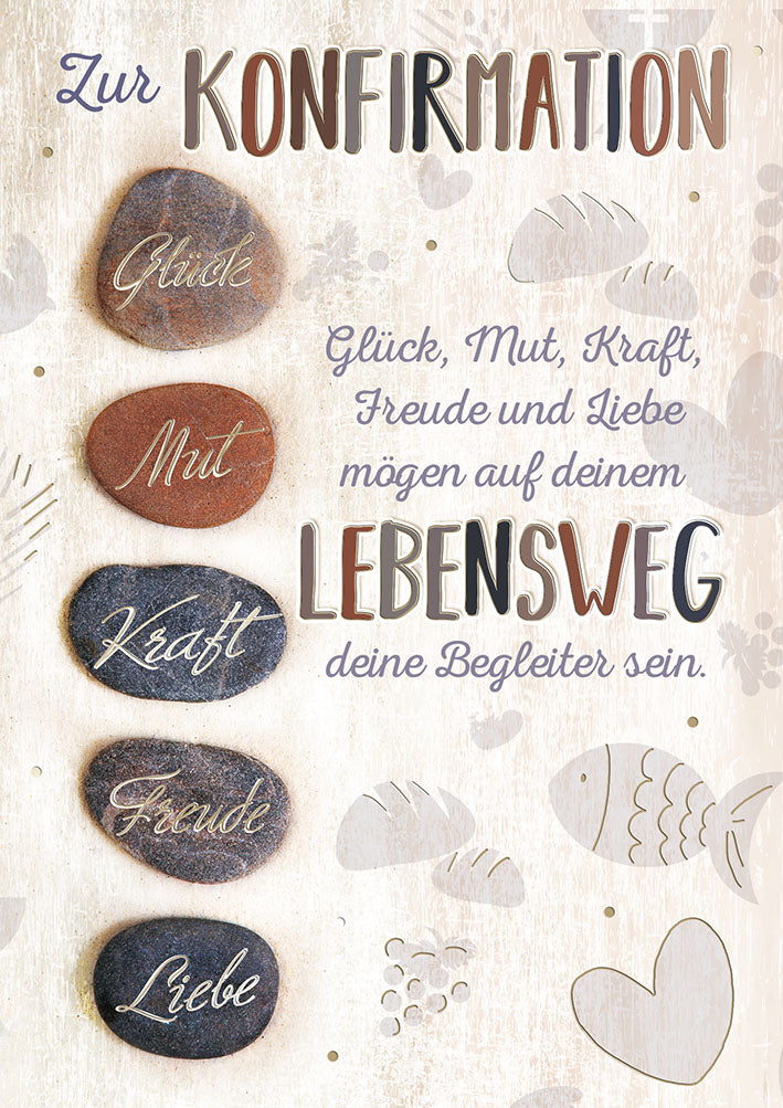 Konfirmationskarte „Steine mit Worten“