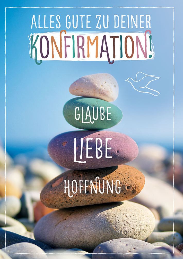 Konfirmationskarte „Glaube, Liebe, Hoffnung“