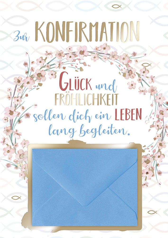Geldkarte zur Konfirmation „Blütenkranz“