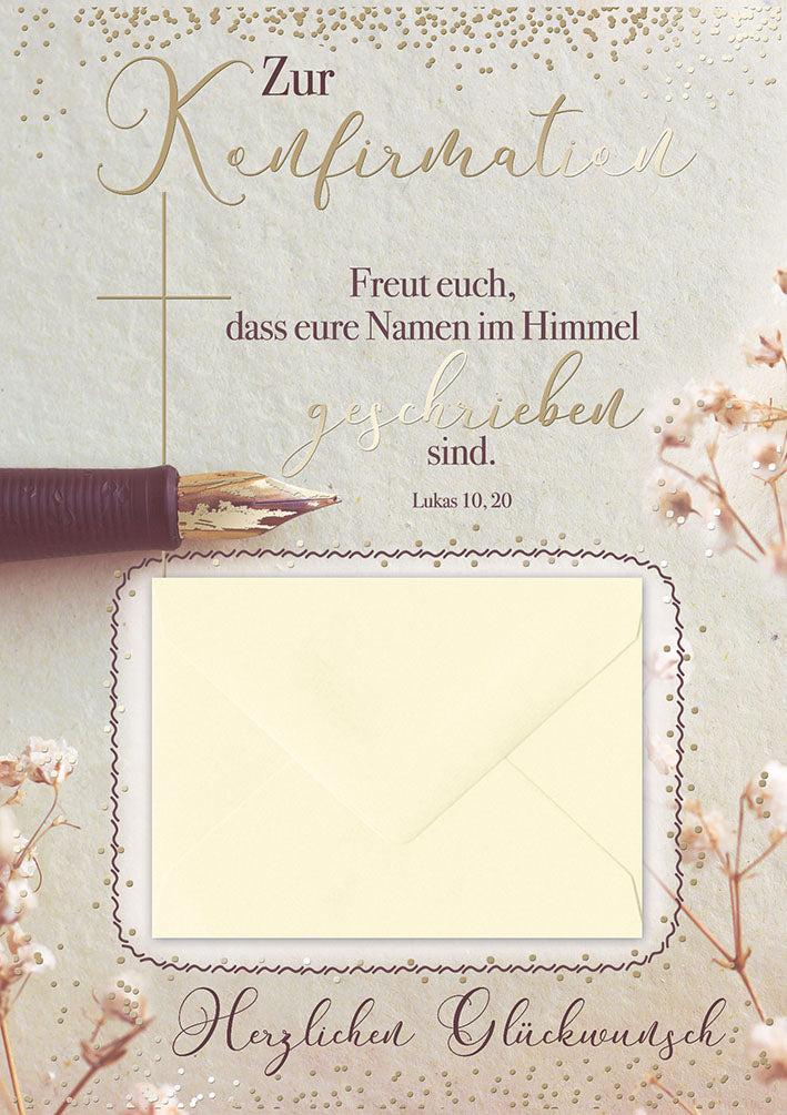 Geldkarte zur Konfirmation „Füller und Segen“