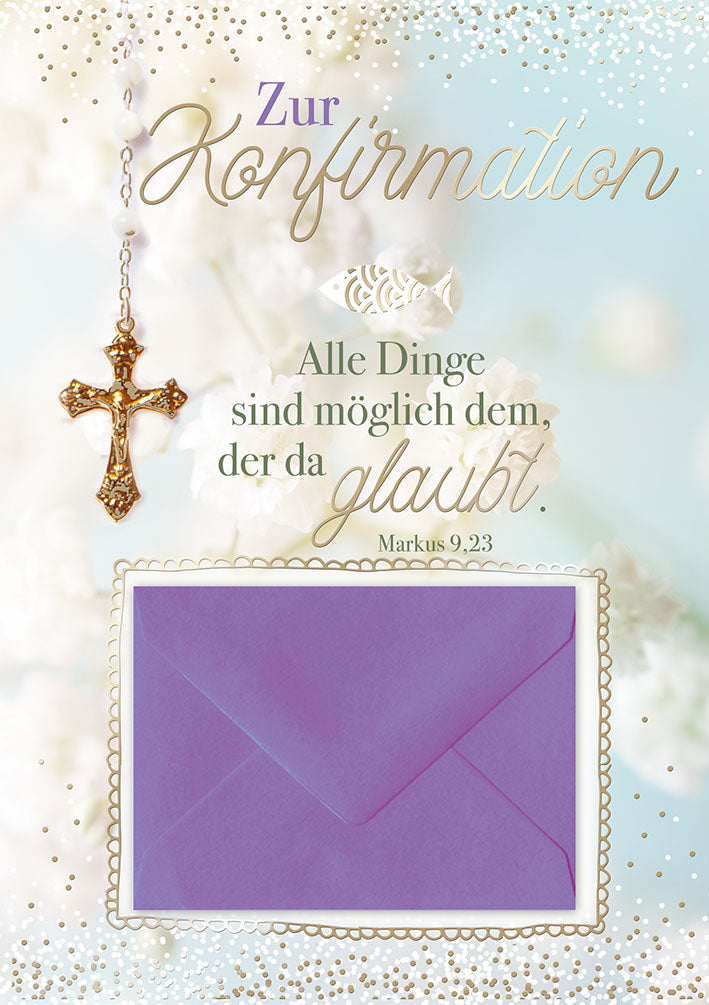 Geldkarte zur Konfirmation „Rosenkranz“