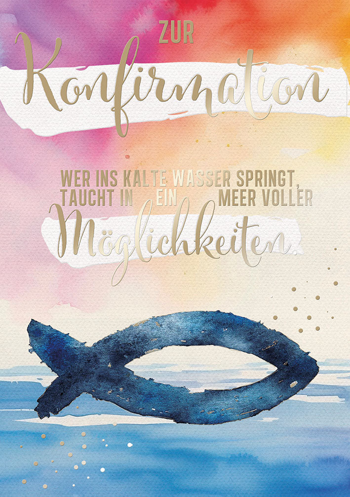 Konfirmationskarte „Bunter Fisch“