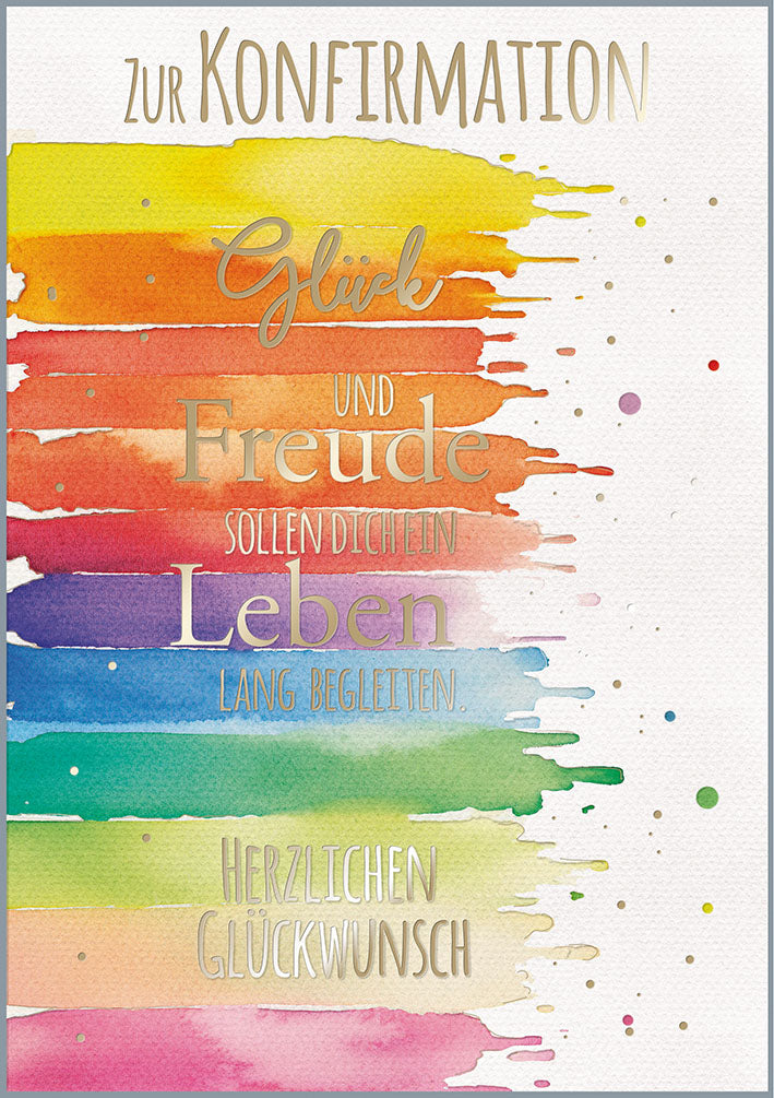 Konfirmationskarte „Regenbogenfarben“