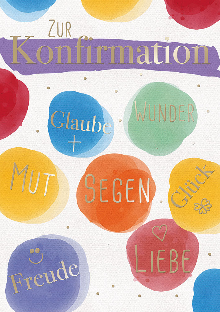 Konfirmationskarte „Bunte Kreise“