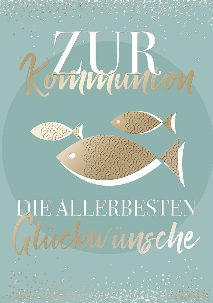 Kommunionskarte „Goldene Fische“