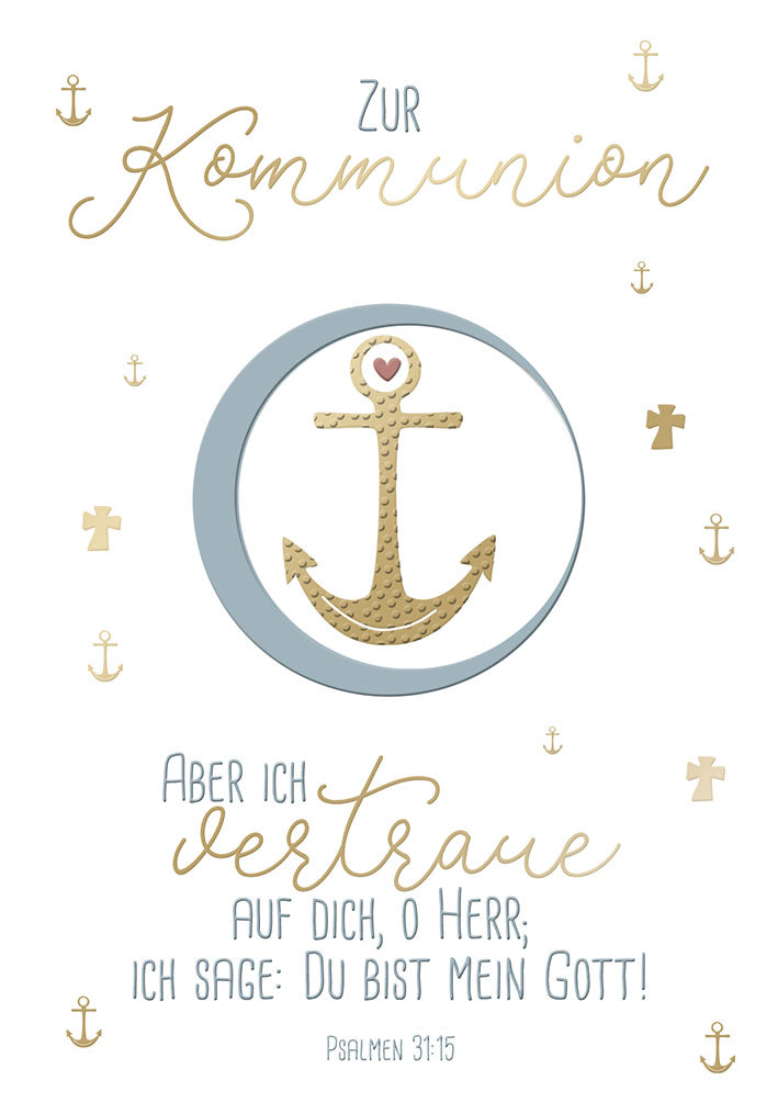 Kommunionskarte „Anker – Ich vertraue auf dich“