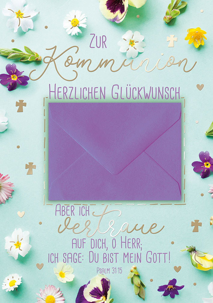 Geldkarte zur Kommunion „Frühlingsblumen“