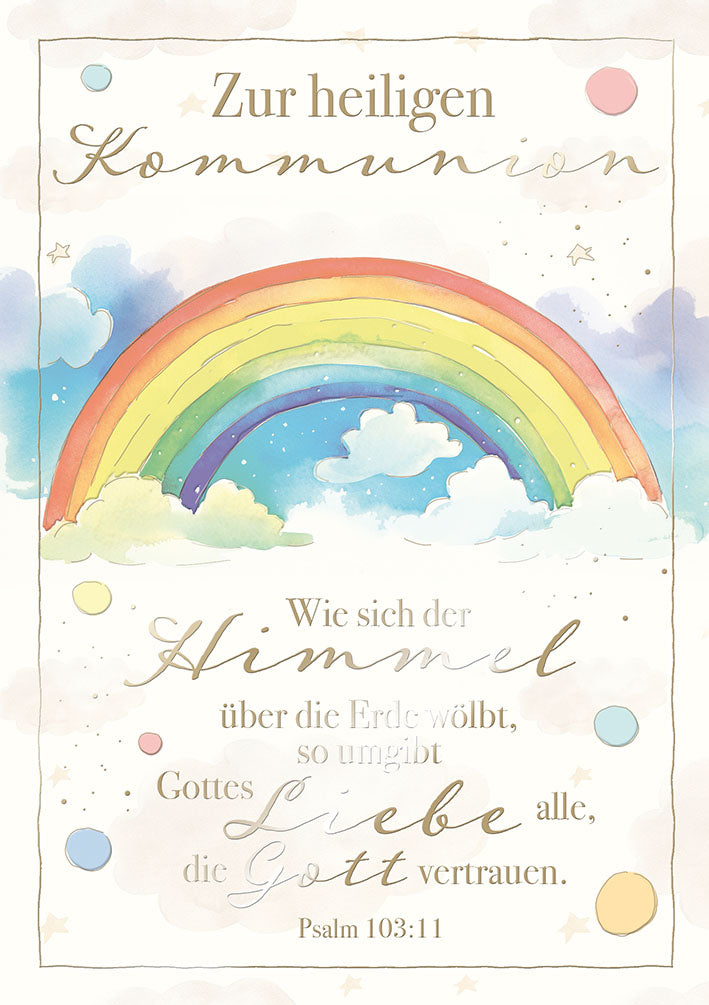 Kommunionskarte „Regenbogen – Wie sich der Himmel“