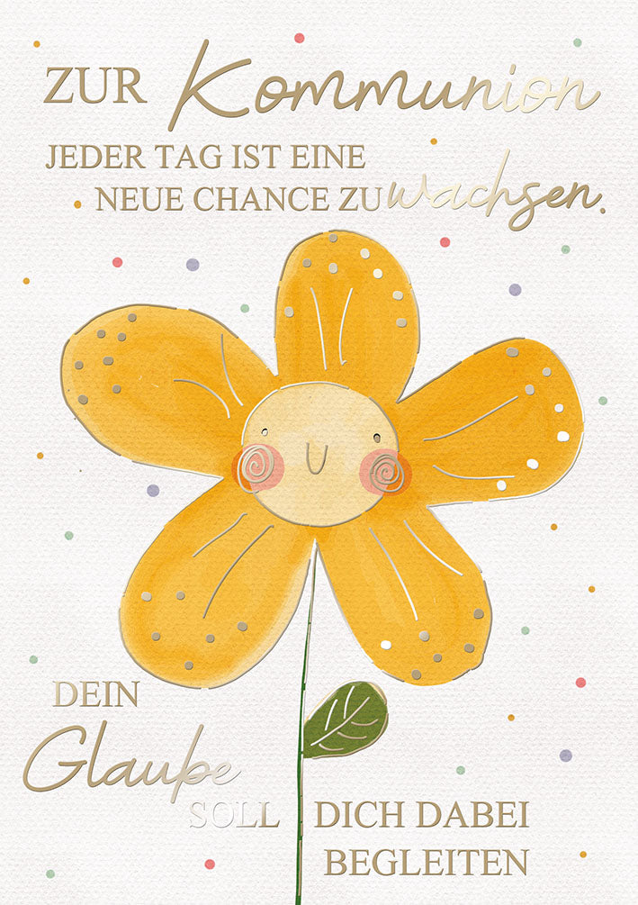Kommunionskarte „Lachende Blume“
