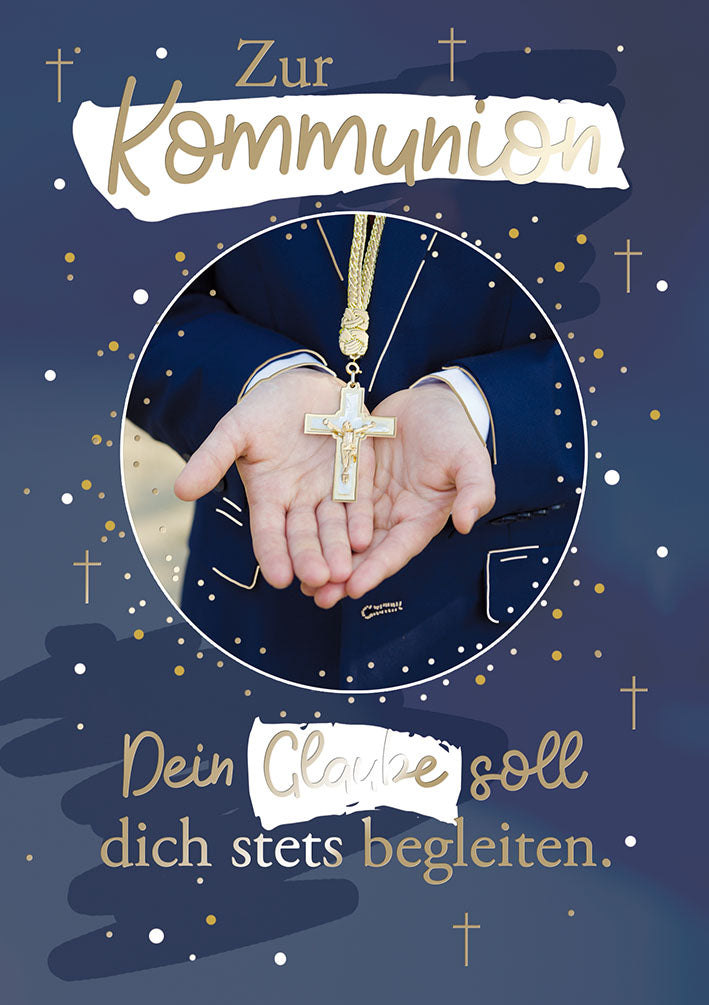 Kommunionskarte „Hände mit Kreuz“