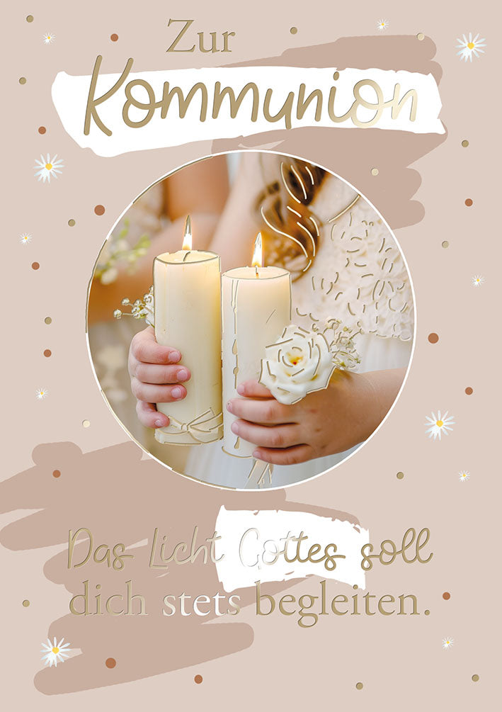 Kommunionskarte „Kerzen in Kinderhänden“