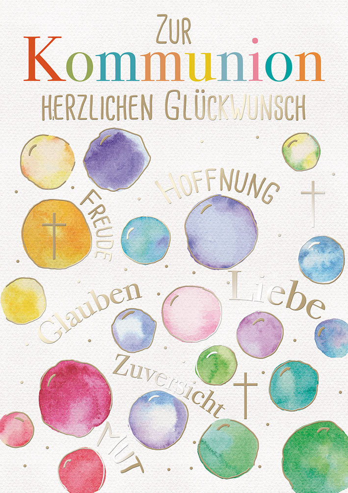 Kommunionskarte „Bunte Kreise“
