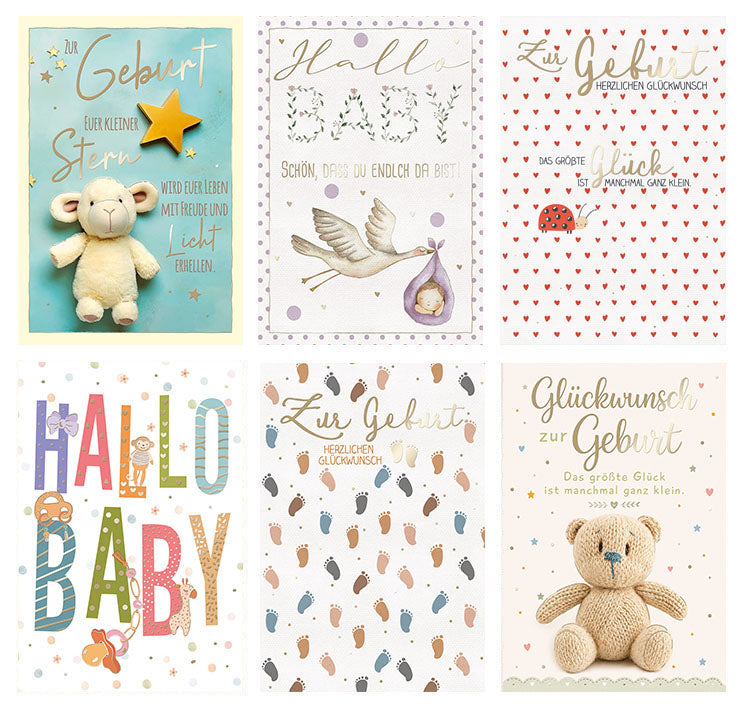 Kartensortiment „Baby“ – 12 Karten