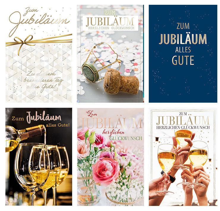 Kartensortiment „Jubiläum“ – 12 Karten